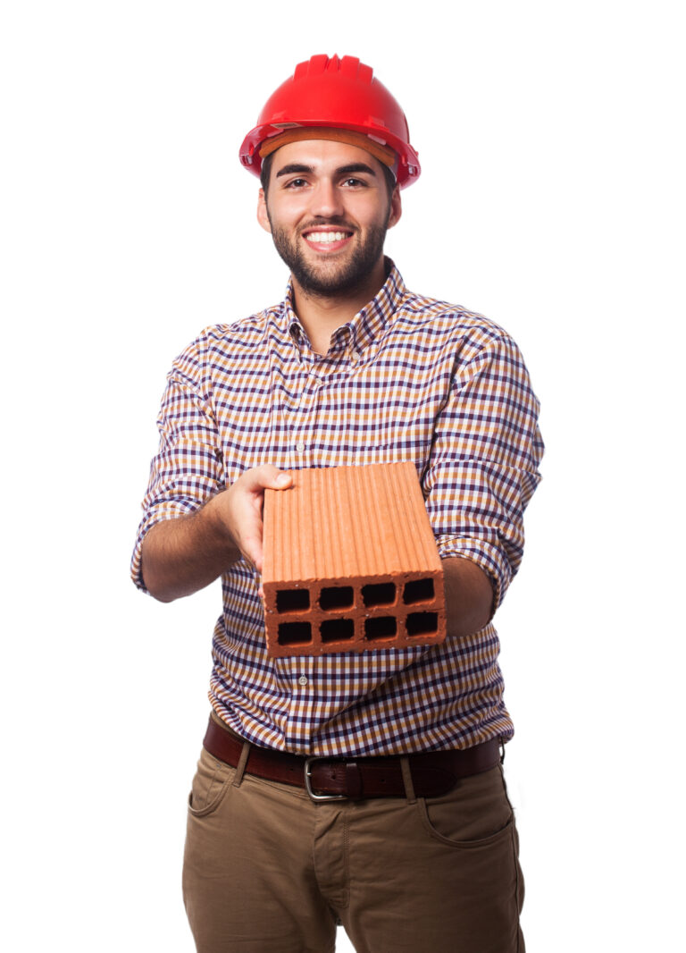 worker man with brick